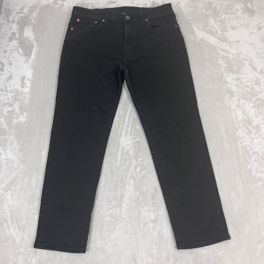 American Eagle Jeans Mens 34x30 Black Denim Slim Straight Stretch Casual Grunge